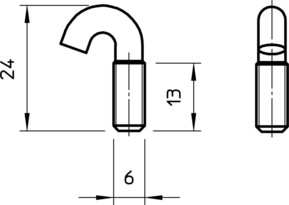 OBO Bettermann Vertr Hakenschraube Gitterrinnenbef. HS M6x13 A2