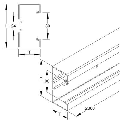 Kleinhuis Gerätekanalunterteil 105x66x2000mm BU651058.4