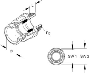 HKL Kabelverschraubung gr,D=3,5-6mm 250/07