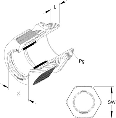 HKL Kabelverschraubung lgr,D=4-8mm 1234P0901