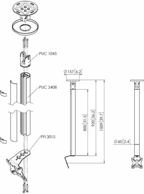 Vogels Einzelprofil VESA 100X100 Connect-It,80cm CT240811 si