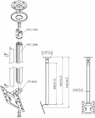 Vogels Einzelprofil VESA 200x200 Connect-It,80cm CT240822 si