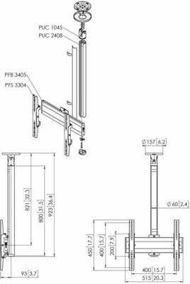 Vogels Einzelprofil VESA 400x400 Connect-It,80cm CT240844 si