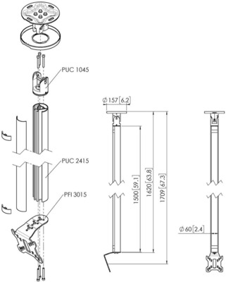 Vogels Einzelprofil VESA 100x100 Connect-It,150cm CT241511 si