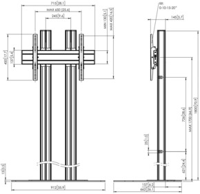 Vogels Bodenstandfuß Connect-it,180cm FD1864 sw