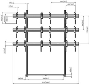 Vogels Connect-it-KIT Videowall Bodenständer 3x3 FVW3347 sw