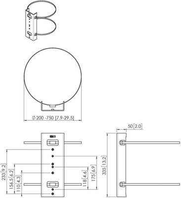 Vogels Säulenadapter f.PFW1000/2000/3030 PFA9145 sw