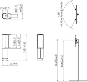 Vogels Display Standfuß TURN UNIT PFA9148 sw