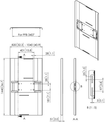 Vogels Rückwandabdeckung fDisplay Connect-it,HF,65-70Z PFA9160 sw