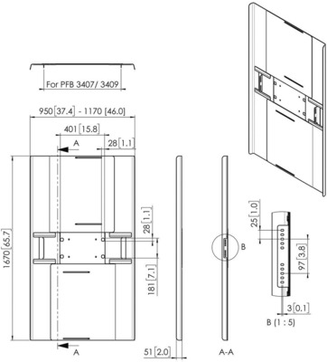 Vogels Rückwandabdeckung fDisplay Connect-it,HF,75-80Z PFA9162 sw