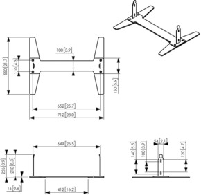 Vogels Bodenplatte f.Samsung OM46N-D PFF2046 sw