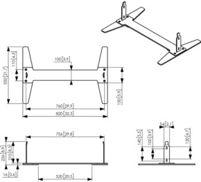 Vogels Bodenplatte f.Samsung OM55N-D PFF2055 sw