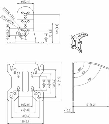 Vogels VESA-Adapter 50x50/75x75/100x100 PFI3015 sw