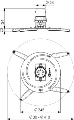 Vogels Projektor Deckenhalterung PPC2500 si-sw