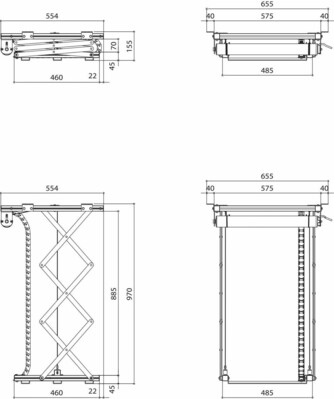 Vogels Projektor-Deckenlift 81,5cm,max.30kg PPL2100 si 7021004