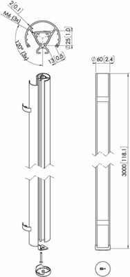 Vogels Abhängungsprofil Connect-it,L 300 cm PUC2430 si