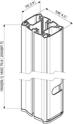 Vogels Standrohr Connect it 180cm,sw PUC2718 sw