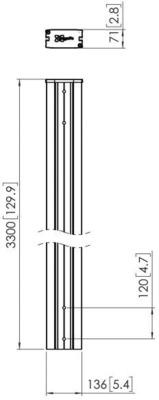 Vogels Vertikales Profil Connect-it,330cm PUC2933 sw