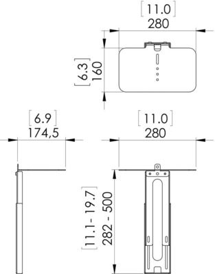 Vogels Kamera/Lautsprecherhalter Connect-it,40-55Z PVA5050 sw