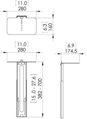 Vogels Kamera/Lautsprecherhalter Connect-it,55-90Z PVA5070 sw