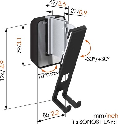 Vogels Lautsprecherhalterung Play1 SOUND4201 sw-alu