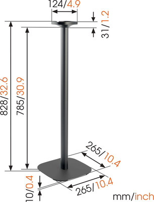 Vogels LS-Standfuß f.SonosOne/Play1 SOUND4301 weiß-alu