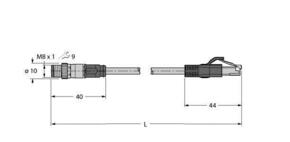 Turck Leitung für Industrial Ethernet PSGS4MRJ45S44140.5M