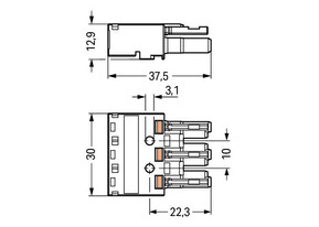 WAGO GmbH & Co. KG Buchse 3-polig Kod. B,grau 770-243/060-000