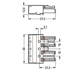 WAGO GmbH & Co. KG Buchse 4-polig Kod. B,grau 770-244/064-000