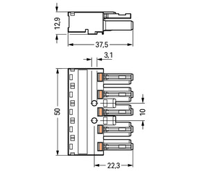 WAGO GmbH & Co. KG Buchse 5-polig Kod. B,grau 770-245/062-000