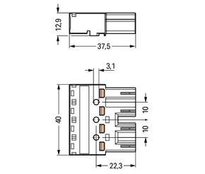 WAGO GmbH & Co. KG Stecker 4-polig Kod. B,grau 770-254/081-000