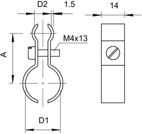 OBO Bettermann Vertr Spanndrahtschelle 14-18mm 1020 14-18 A4