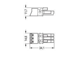 WAGO GmbH & Co. KG Buchse 3-polig Kod. B,grau 890-243/060-000