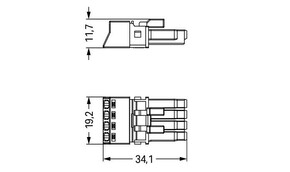 WAGO GmbH & Co. KG Buchse 4-polig Kod. B,grau 890-244/060-000