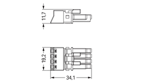 WAGO GmbH & Co. KG Buchse 4-polig Kod. B,grau 890-244/060-000