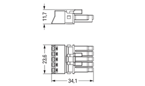 WAGO GmbH & Co. KG Buchse 5-polig Kod. B,grau 890-245/060-000