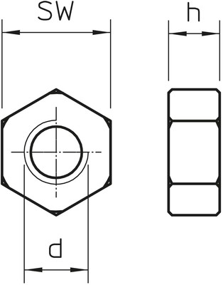 OBO Bettermann Vertr Sechskantmutter M8 HN M8 A4