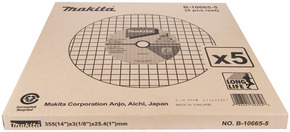 Makita Trennscheibe 355mm, Stahl B-10665-5(VE5)